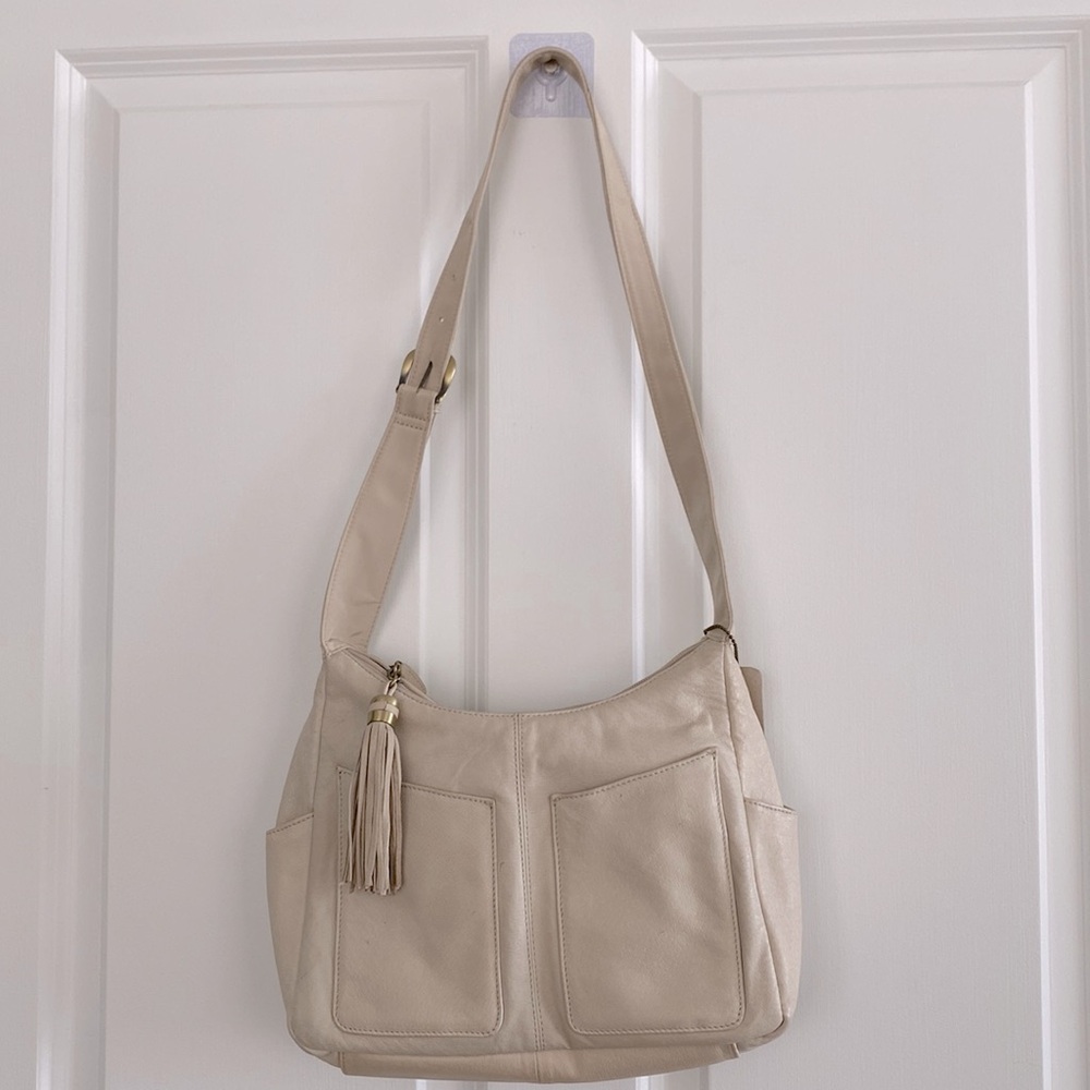 Beige Genuine leather crossbody purse For Women